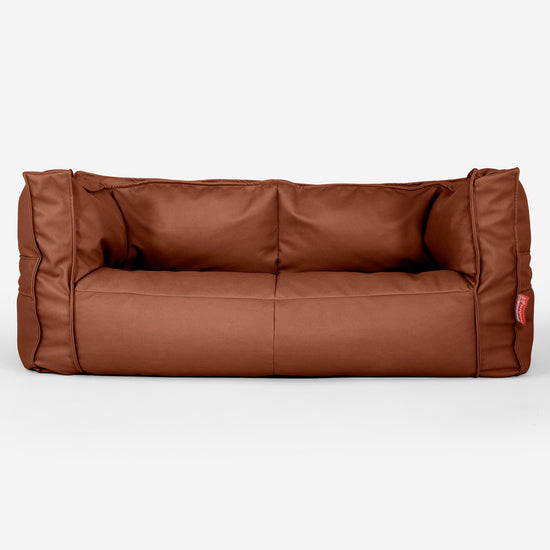 2-Sitzer Albert Sitzsacksofa - Veganes Leder Kastanienbraun 01