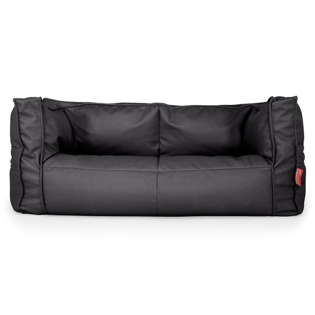 2-Sitzer Albert Sitzsacksofa - Veganes Leder Schwarz 01