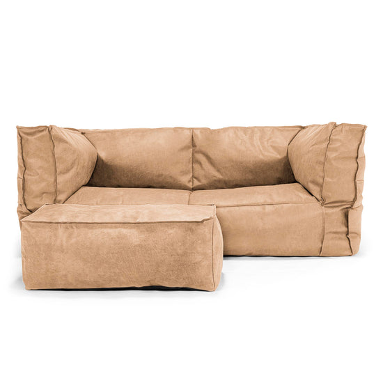 2-Sitzer Albert Sitzsacksofa - Vintage Leder Goldbraun 02