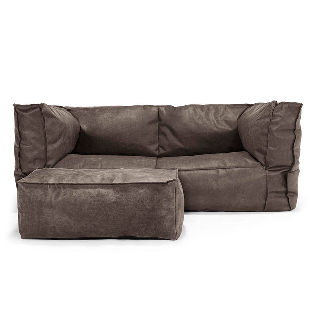 2-Sitzer Albert Sitzsacksofa - Vintage Leder Schiefergrau 02
