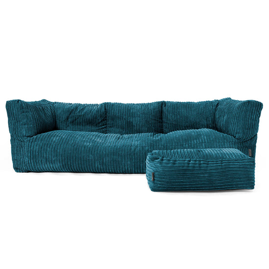 3-Sitzer Albert Sitzsacksofa - Cord Blaugrün 02