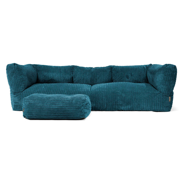 3-Sitzer Albert Sitzsacksofa - Cord Blaugrün 02