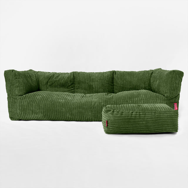 3-Sitzer Albert Sitzsacksofa - Cord Nadelwaldgrün 02