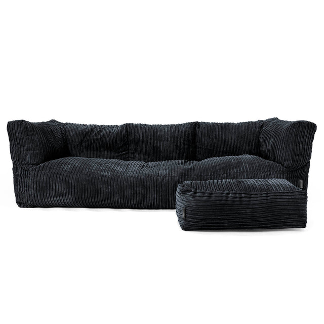 3-Sitzer Albert Sitzsacksofa - Cord Schwarz 02
