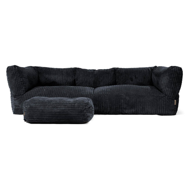 3-Sitzer Albert Sitzsacksofa - Cord Schwarz 02