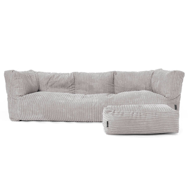 3-Sitzer Albert Sitzsacksofa - Cord Silbergrau 02