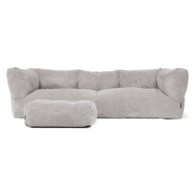 3-Sitzer Albert Sitzsacksofa - Cord Silbergrau 02