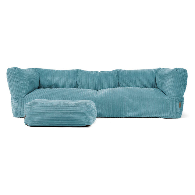 3-Sitzer Albert Sitzsacksofa - Cord Türkis 02