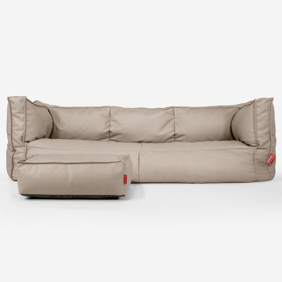 3-Sitzer Albert Sitzsacksofa - Veganes Leder Elfenbein 02