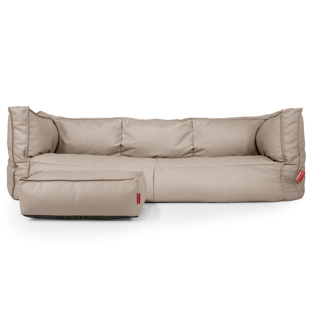 3-Sitzer Albert Sitzsacksofa - Veganes Leder Elfenbein 02
