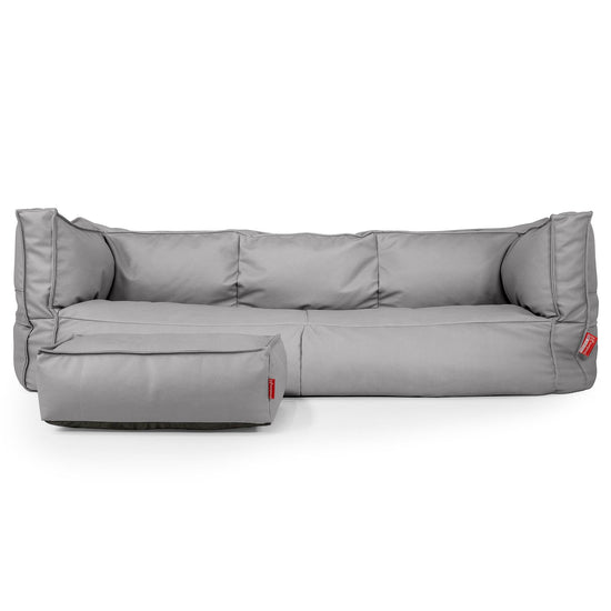 3-Sitzer Albert Sitzsacksofa - Veganes Leder Grau 02