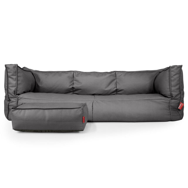 3-Sitzer Albert Sitzsacksofa - Veganes Leder Grau 02