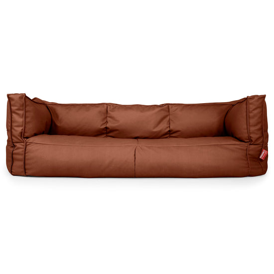 3-Sitzer Albert Sitzsacksofa - Veganes Leder Kastanienbraun 01