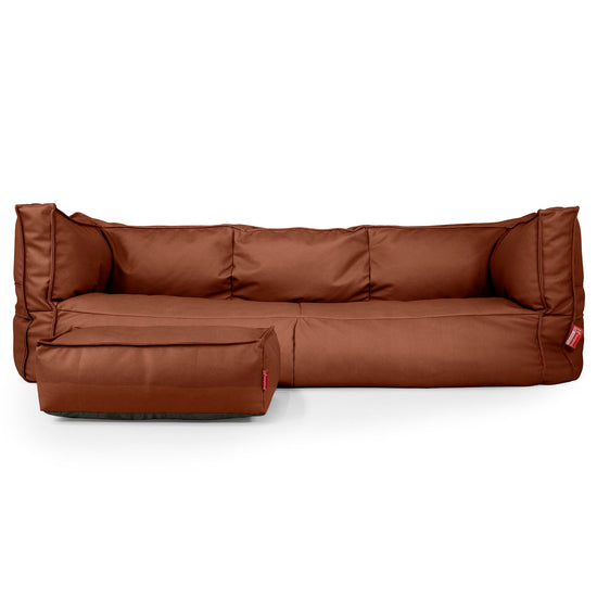 3-Sitzer Albert Sitzsacksofa - Veganes Leder Kastanienbraun 02