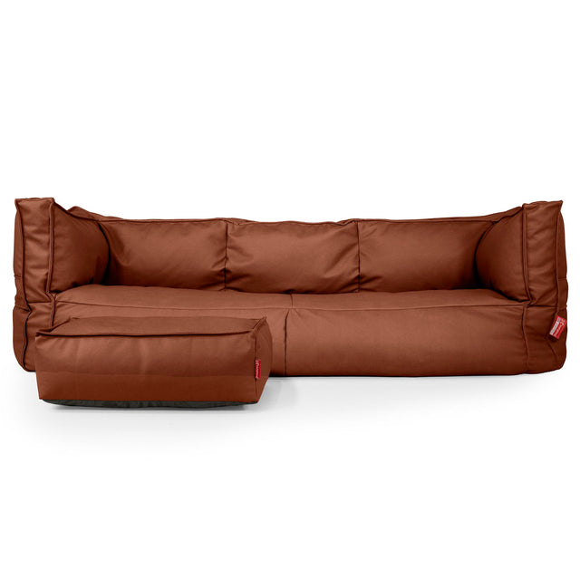 3-Sitzer Albert Sitzsacksofa - Veganes Leder Kastanienbraun 02
