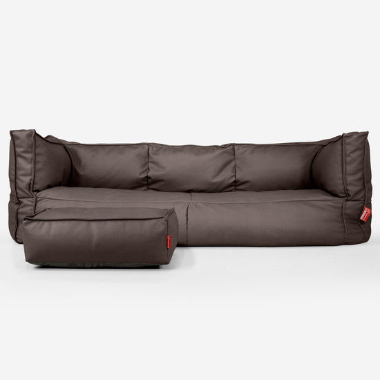 3-Sitzer Albert Sitzsacksofa - Veganes Leder Schoko 02
