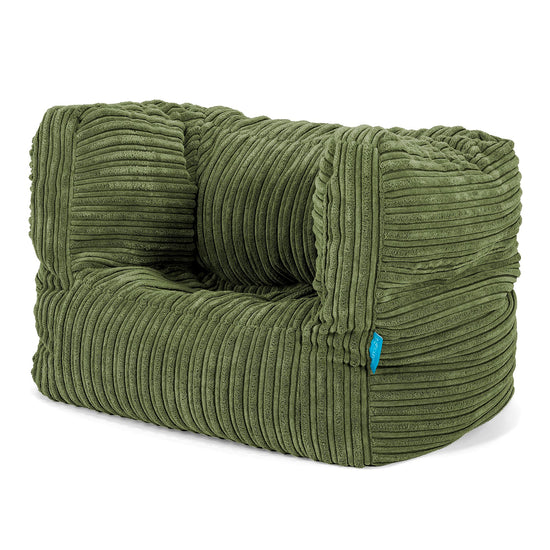 Albert Kinder Sitzsack Sessel 1-5 Jahre - Cord Nadelwaldgrün 02