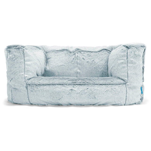Kindersofa Albert 2-6 jahren - Kaninchen Kunstfell Pastellblau 01
