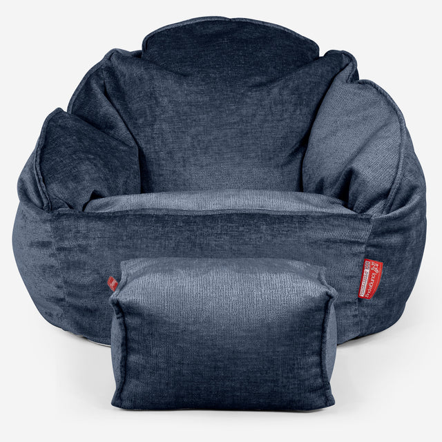 Bubble Sitzsack Sessel - Chenille Marineblau 02