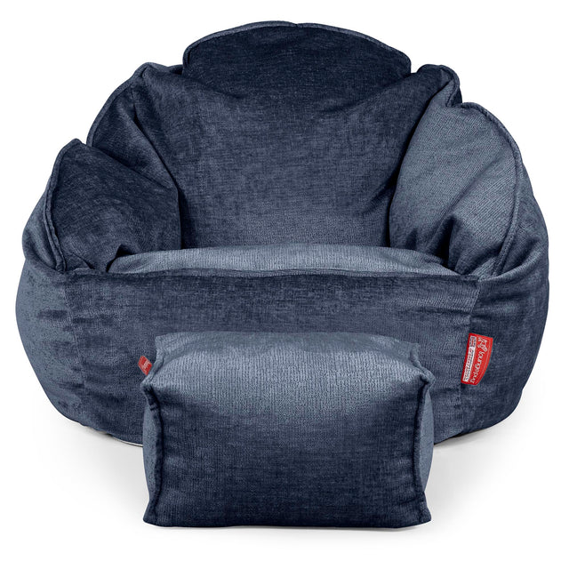 Bubble Sitzsack Sessel - Chenille Marineblau 02