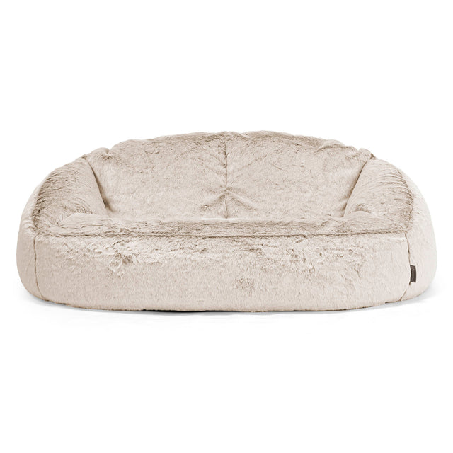 Bubble Sitzsack Sofa - Kaninchen Kunstfell Goldbraun 01