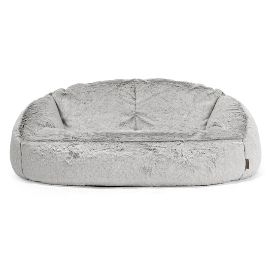 Bubble Sitzsack Sofa - Kaninchen Kunstfell Hellgrau 01