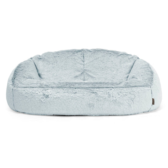 Bubble Sitzsack Sofa - Kaninchen Kunstfell Pastellblau 01