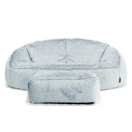 Bubble Sitzsack Sofa - Kaninchen Kunstfell Pastellblau 02