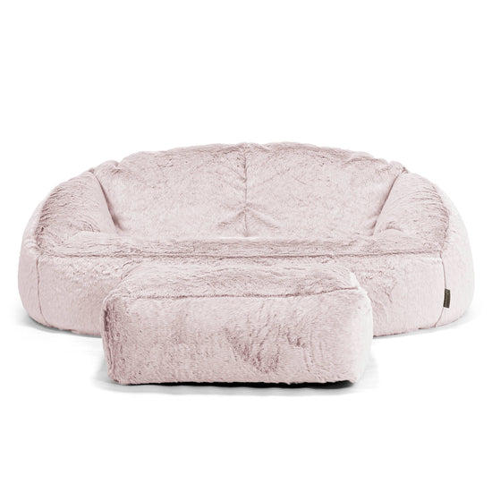 Bubble Sitzsack Sofa - Kaninchen Kunstfell Pastellrosa 02