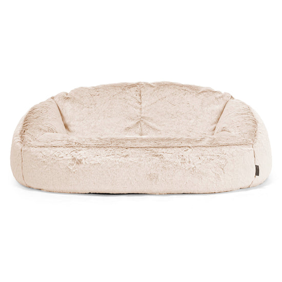 Bubble Sitzsack Sofa - Kaninchen Kunstfell Weiß 01