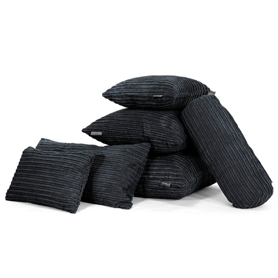 CloudSac 50 Riesen Memory-Schaum Kissen 40 x 80cm - Cord Schwarz 04