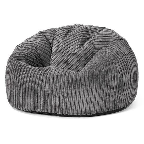 Klassischer Sitzsack Sessel - Cord Stahlgrau 01