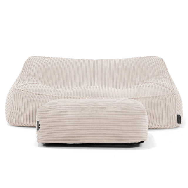Das Slouchy Sitzsack Sofa - Cord Elfenbein 01