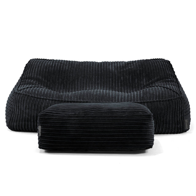 Das Slouchy Sitzsack Sofa - Cord Schwarz 01