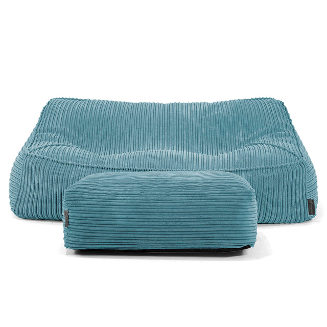 Das Slouchy Sitzsack Sofa - Cord Türkis 01