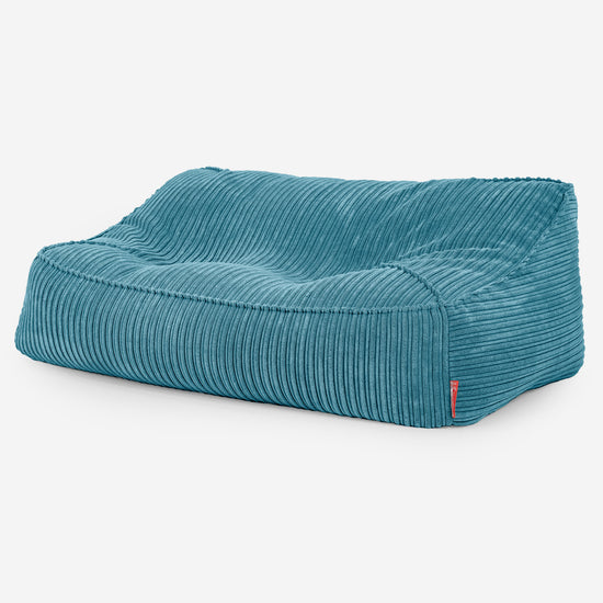 Das Slouchy Sitzsack Sofa - Cord Türkis 03