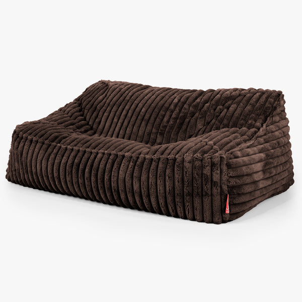 Das Slouchy Sitzsack Sofa - Ultra Plüsch Cord Nussbraun 02