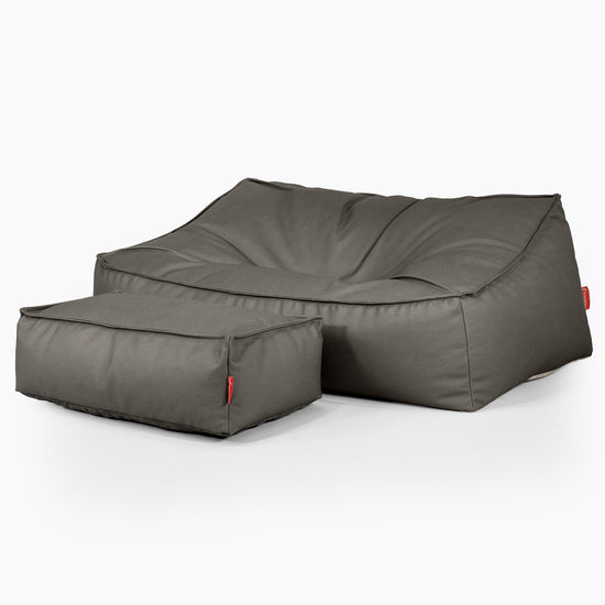 Das Slouchy Sitzsack Sofa - Veganes Leder Grau 02