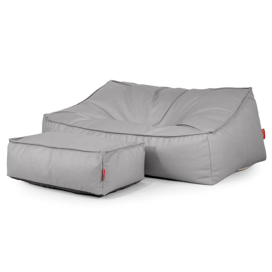 Das Slouchy Sitzsack Sofa - Veganes Leder Grau 02