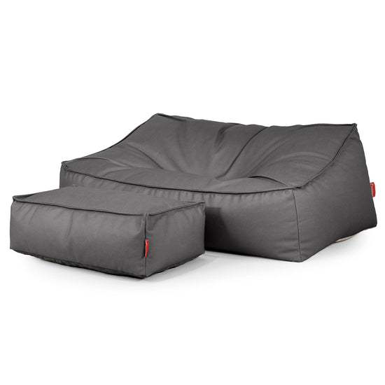 Das Slouchy Sitzsack Sofa - Veganes Leder Grau 02