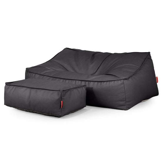 Das Slouchy Sitzsack Sofa - Veganes Leder Schwarz 02