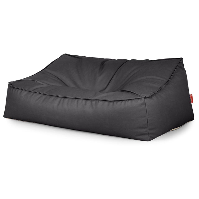 Das Slouchy Sitzsack Sofa - Veganes Leder Schwarz 03