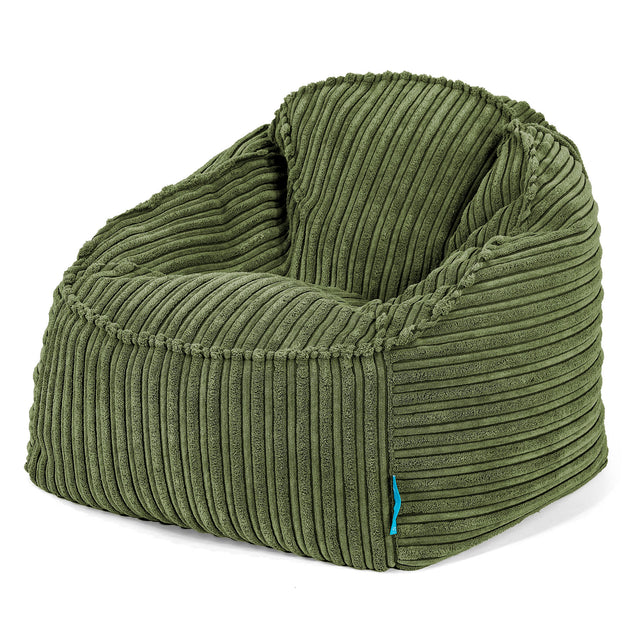 Der Slouchy Kinder Sitzsack 2-6 Jahre - Cord Nadelwaldgrün 01