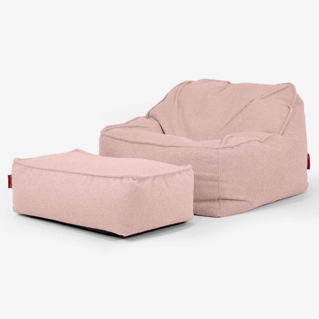 Der Slouchy Sitzsack Sessel - Bouclé Pink_02
