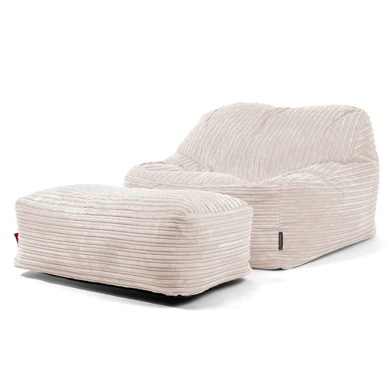 Der Slouchy Sitzsack Sessel - Cord Elfenbein 01