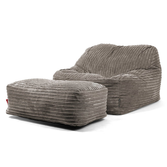 Der Slouchy Sitzsack Sessel - Cord Graphitgrau 01