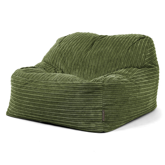 Der Slouchy Sitzsack Sessel - Cord Nadelwaldgrün 03