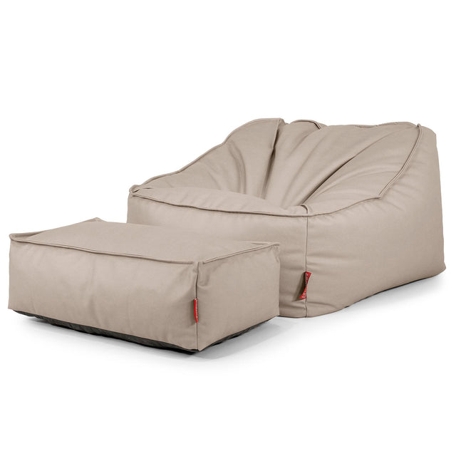 Der Slouchy Sitzsack Sessel - Veganes Leder Elfenbein 02