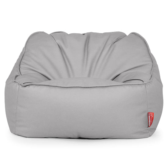 Der Slouchy Sitzsack Sessel - Veganes Leder Grau 01
