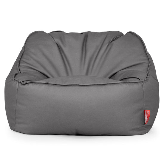 Der Slouchy Sitzsack Sessel - Veganes Leder Grau 01